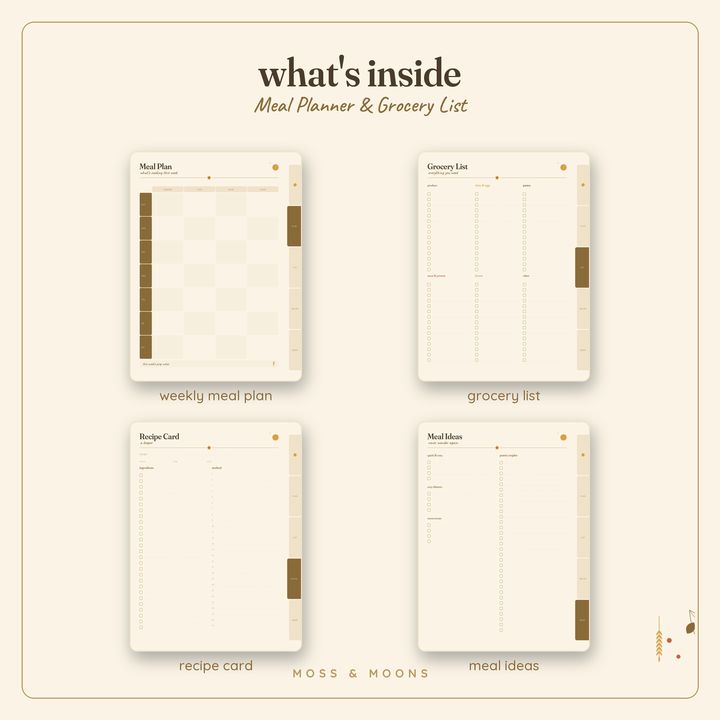 Meal Planner inside pages
