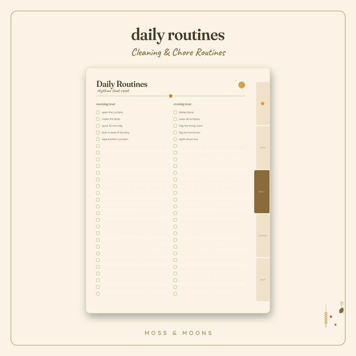 Cleaning & Chores inside pages