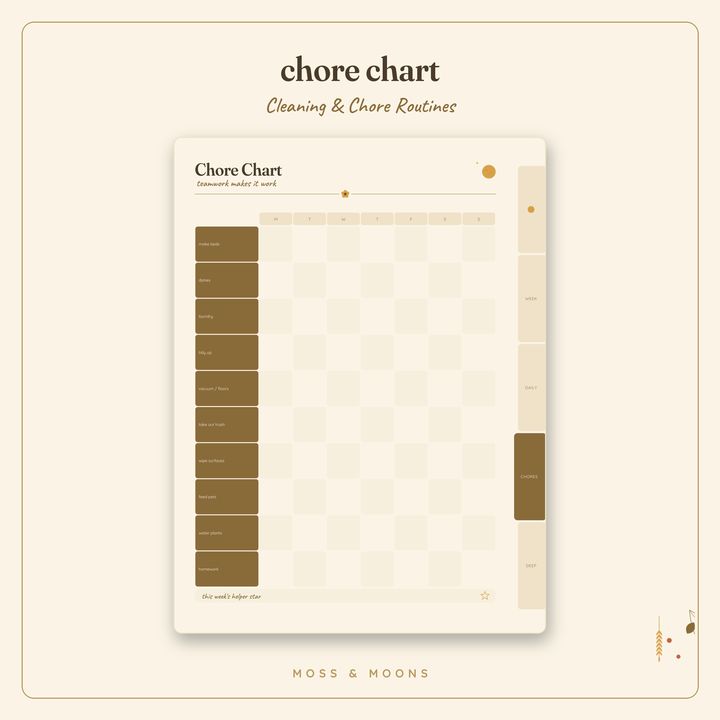 Cleaning & Chores inside pages