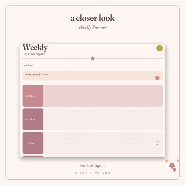 Weekly Planner detail