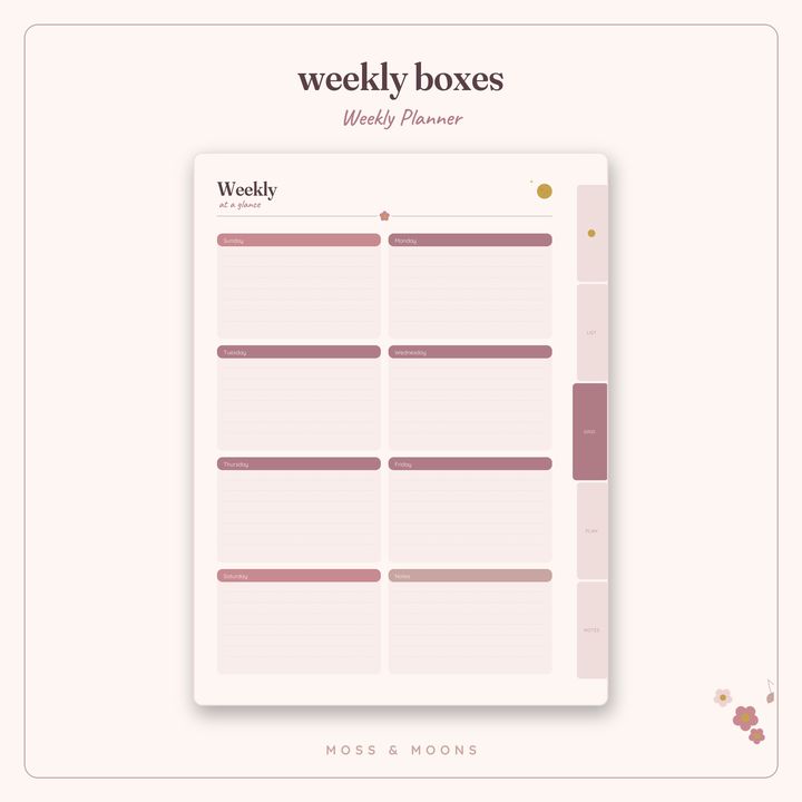 Weekly Planner inside pages
