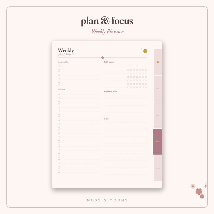 Weekly Planner inside pages