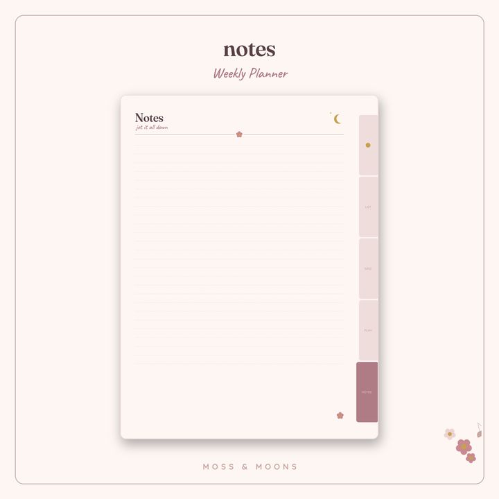 Weekly Planner inside pages