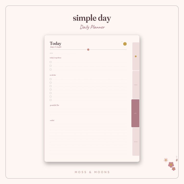 Daily Planner inside pages