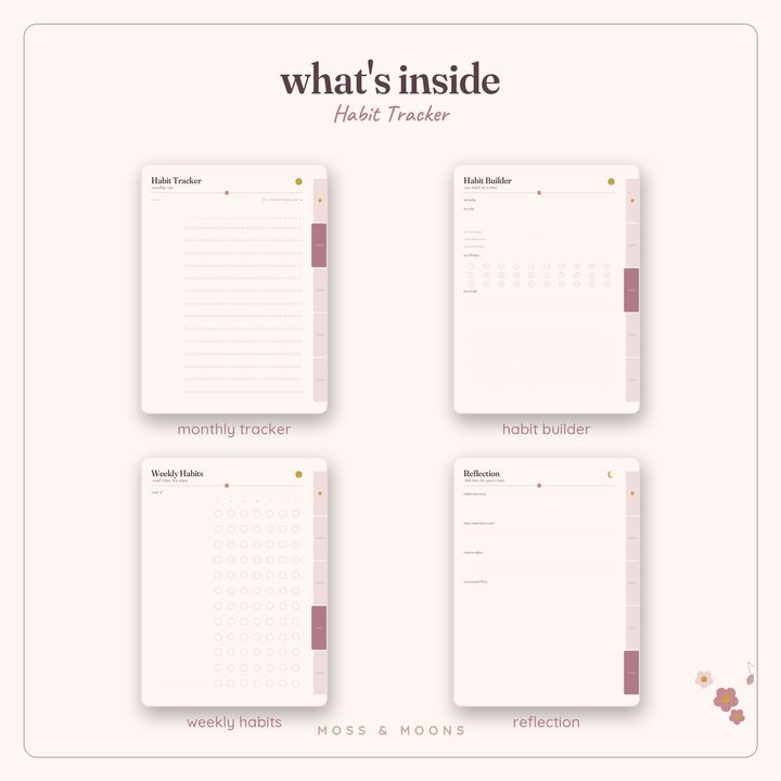 Inside the Habit Tracker — Blush & Bloom digital planner