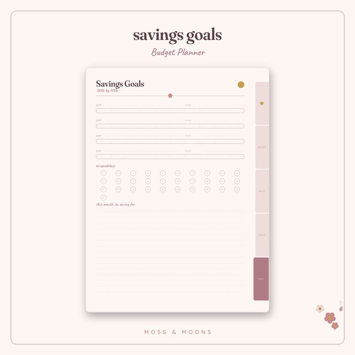 Budget Planner inside pages