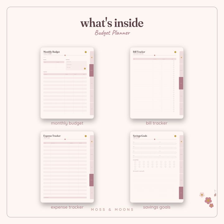 Budget Planner inside pages