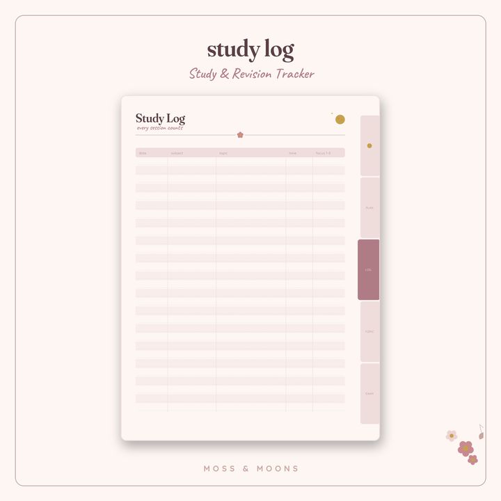 Study & Revision Tracker inside pages