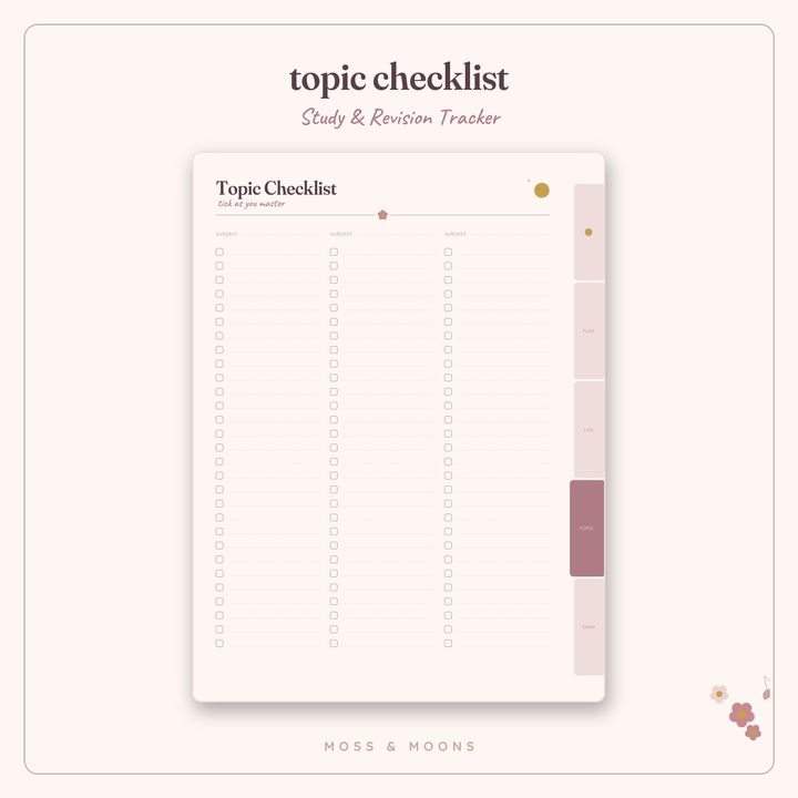 Study & Revision Tracker inside pages