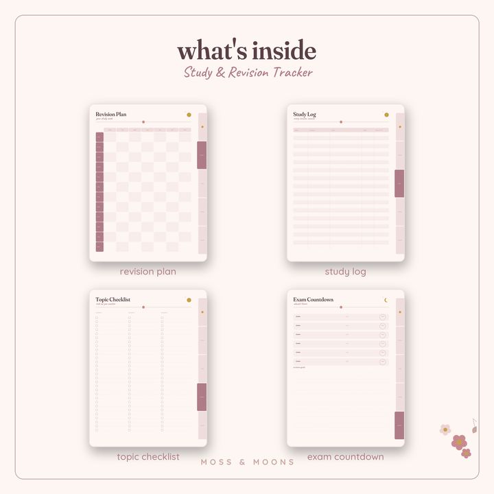 Study & Revision Tracker inside pages