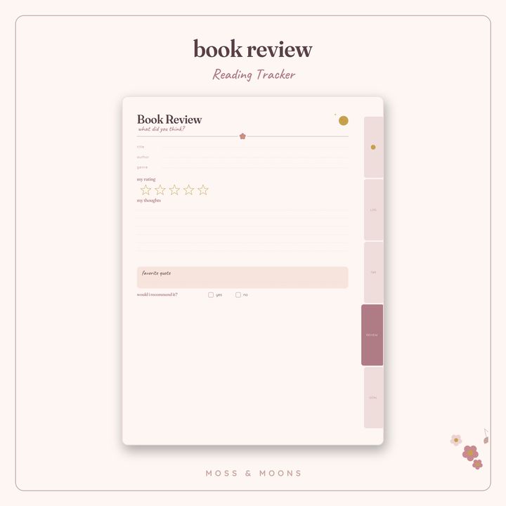 Reading Tracker inside pages