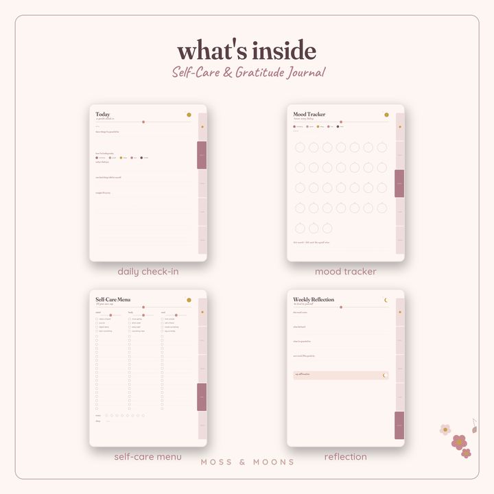 Inside the Self-Care Journal — Blush & Bloom digital planner