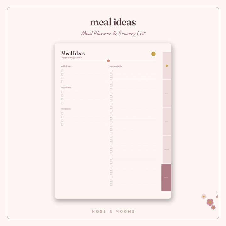 Meal Planner inside pages