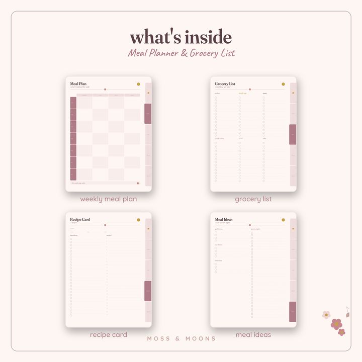 Inside the Meal Planner — Blush & Bloom digital planner