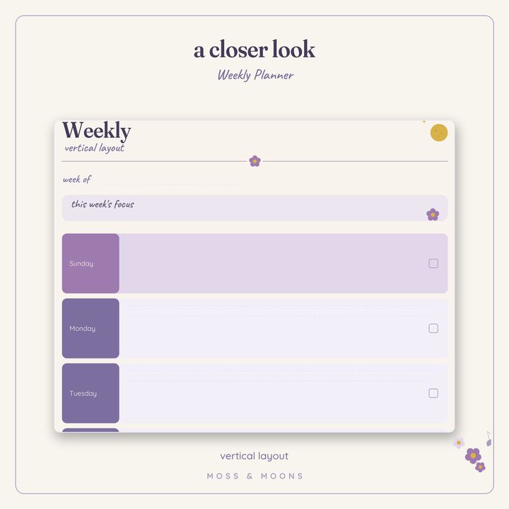 Weekly Planner detail