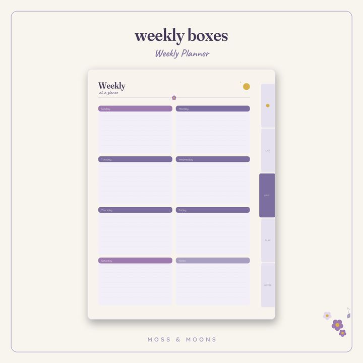 Weekly Planner inside pages