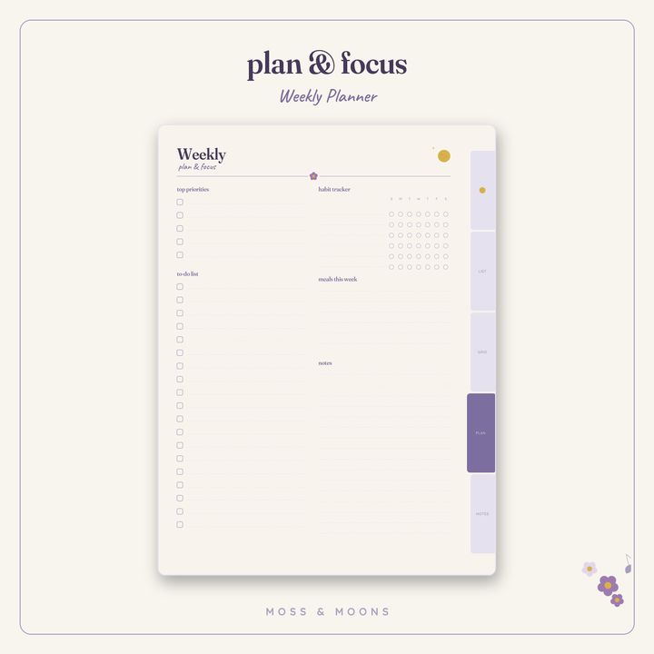 Weekly Planner inside pages