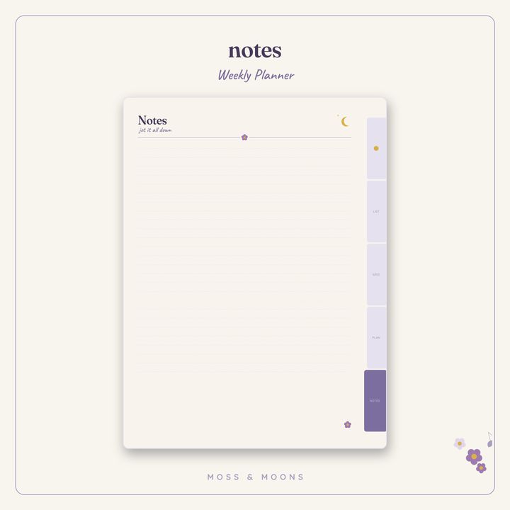 Weekly Planner inside pages