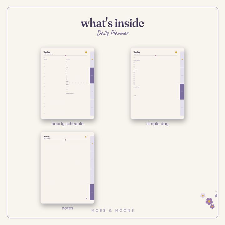 Inside the Daily Planner — Lavender Fields digital planner