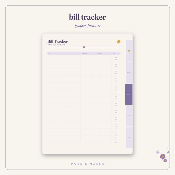Budget Planner inside pages