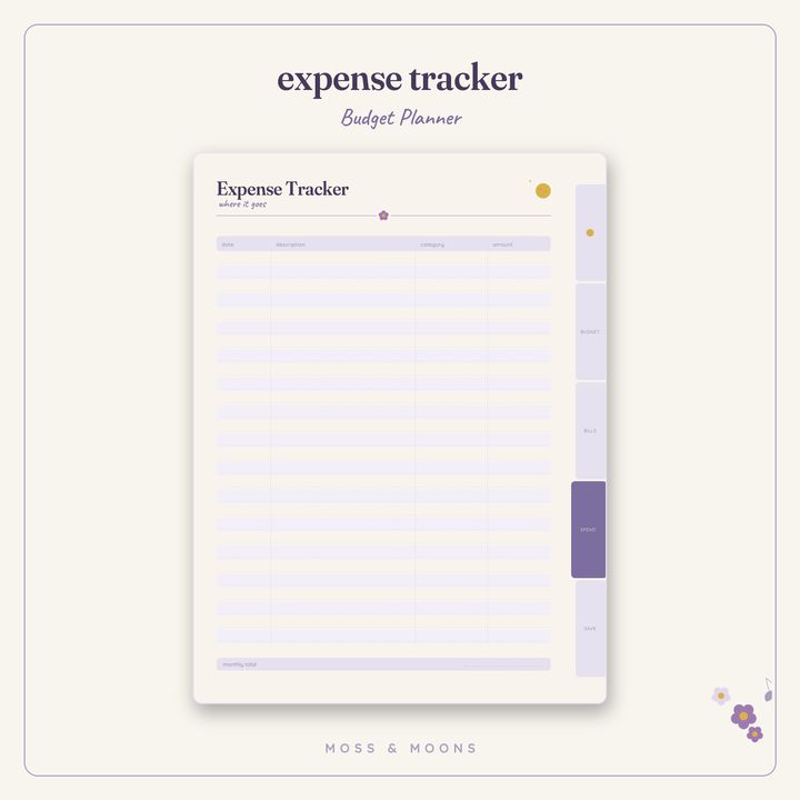 Budget Planner inside pages