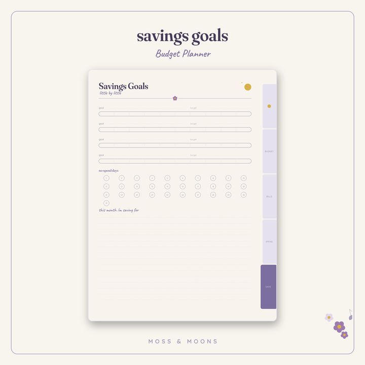 Budget Planner inside pages
