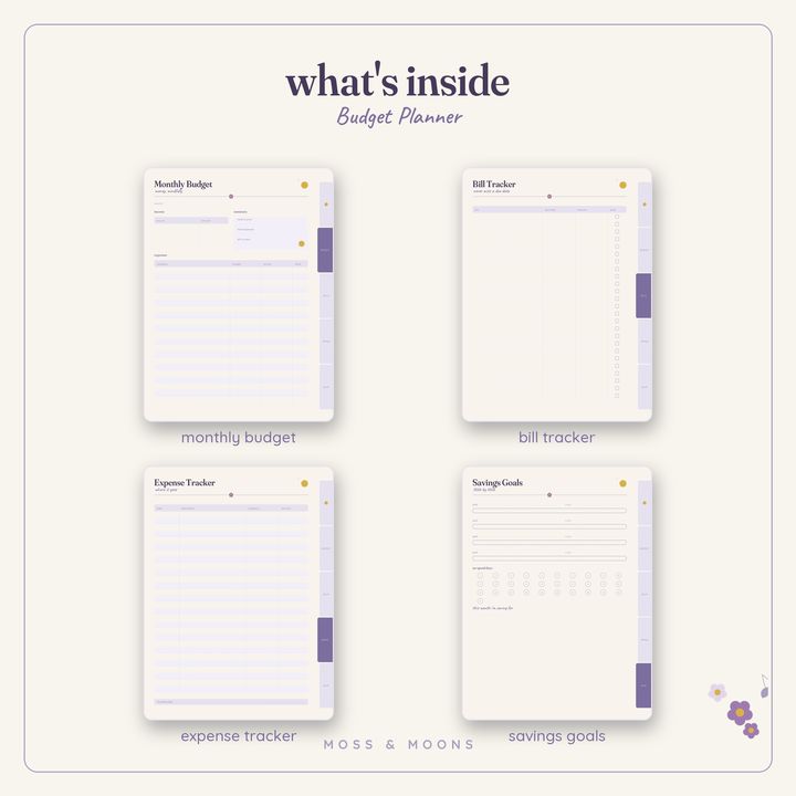 Budget Planner inside pages