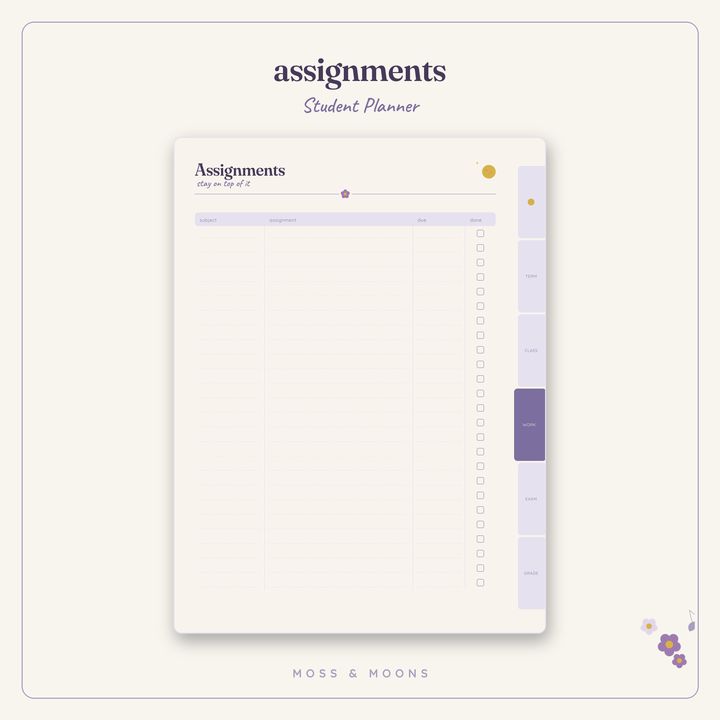 Student Planner inside pages