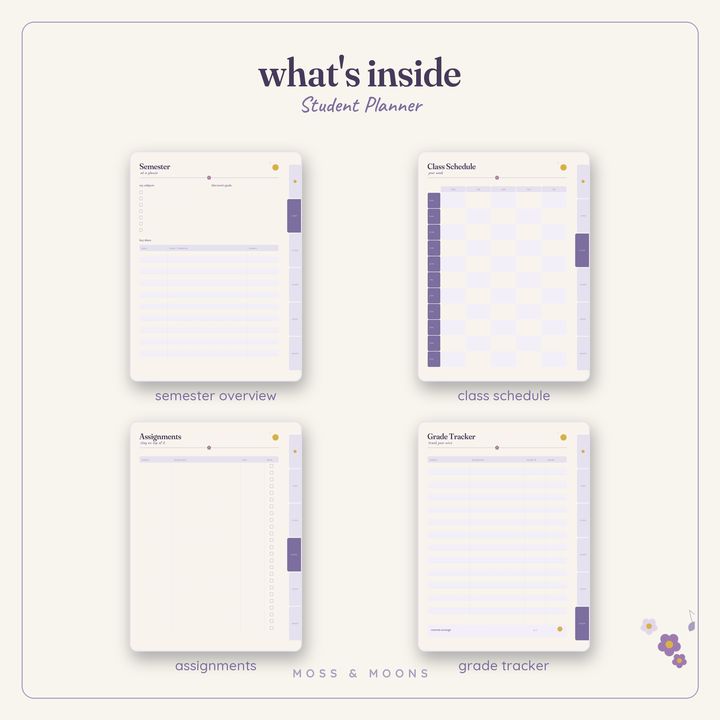 Student Planner inside pages