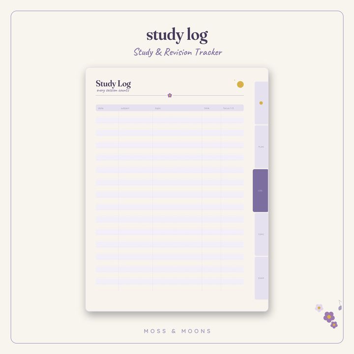 Study & Revision Tracker inside pages