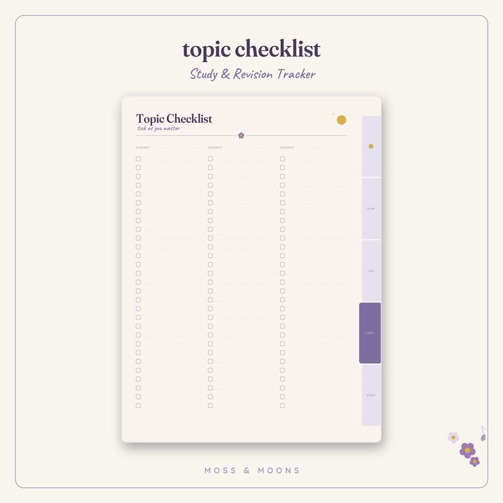 Study & Revision Tracker inside pages