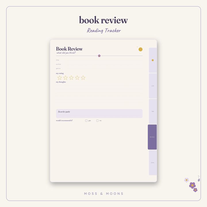 Reading Tracker inside pages
