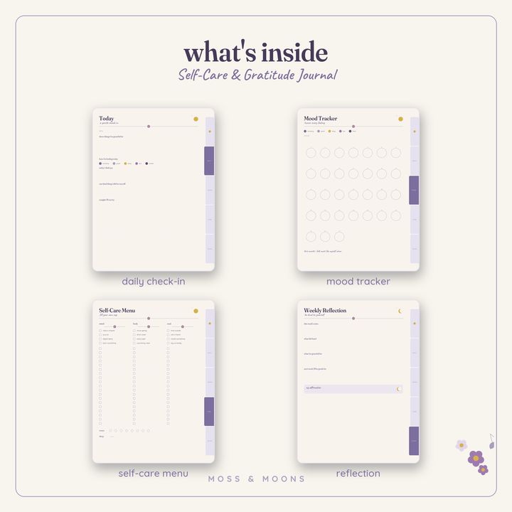 Self-Care Journal inside pages