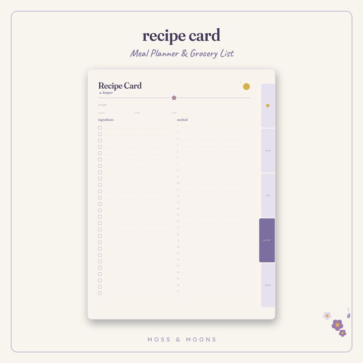 Meal Planner inside pages
