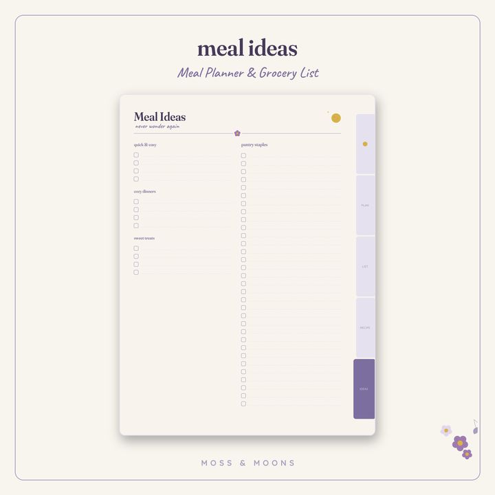 Meal Planner inside pages