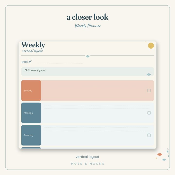Weekly Planner detail
