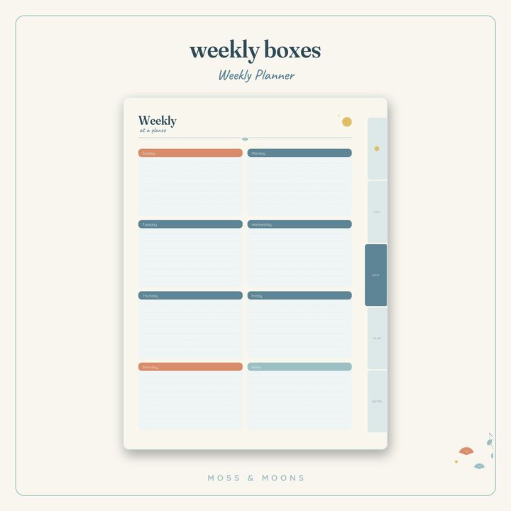 Weekly Planner inside pages