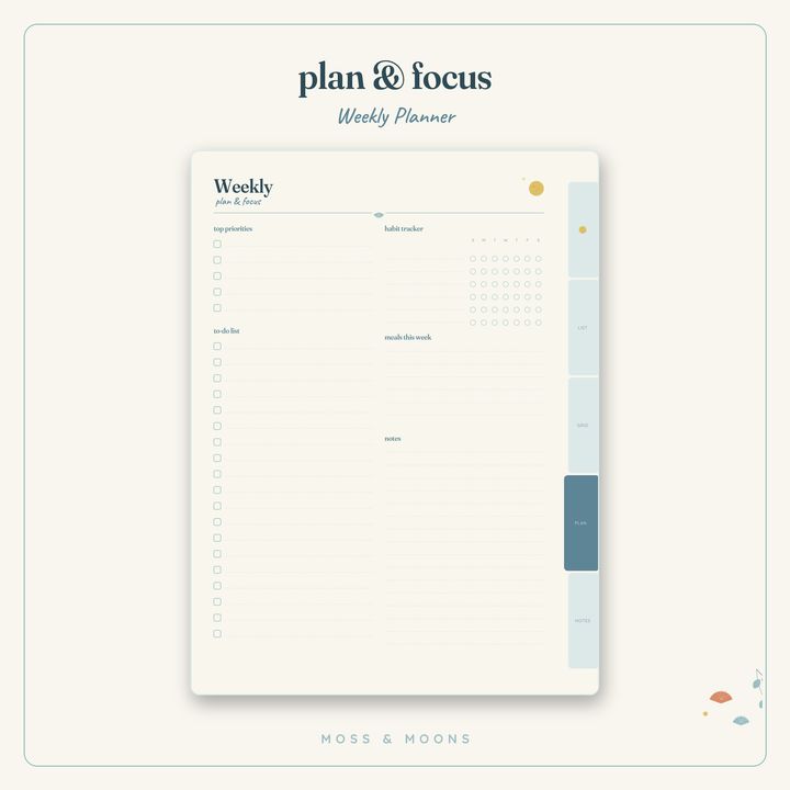 Weekly Planner inside pages