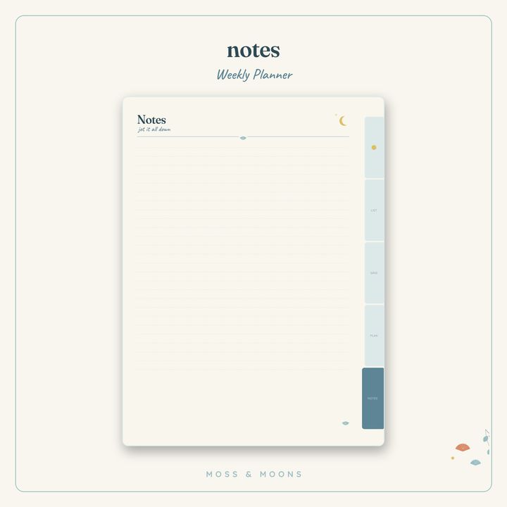 Weekly Planner inside pages