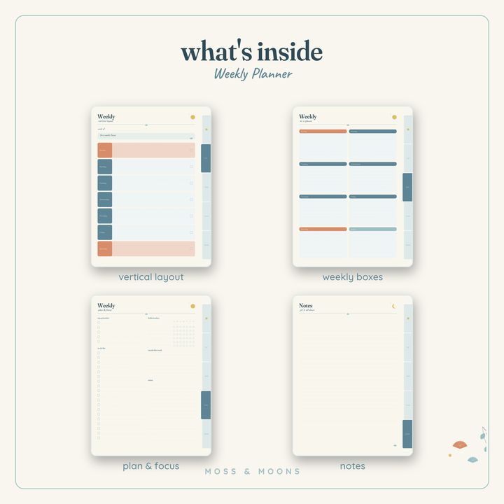 Weekly Planner inside pages