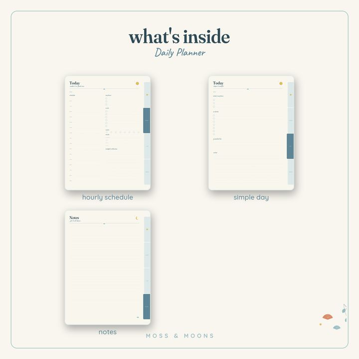 Inside the Daily Planner — Tide & Sea digital planner