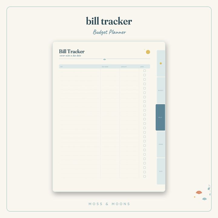 Budget Planner inside pages