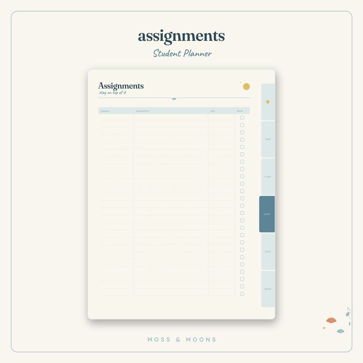 Student Planner inside pages