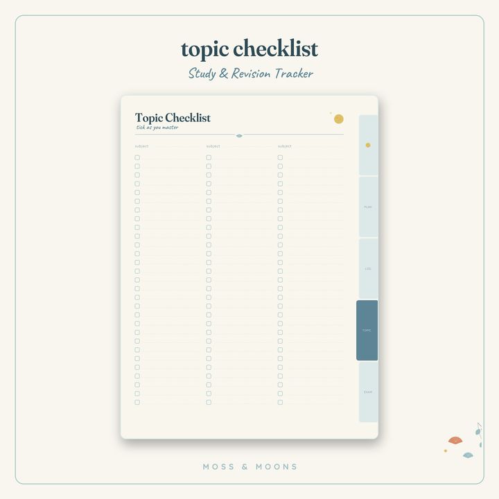 Study & Revision Tracker inside pages