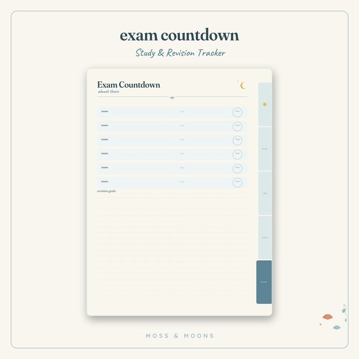 Study & Revision Tracker inside pages