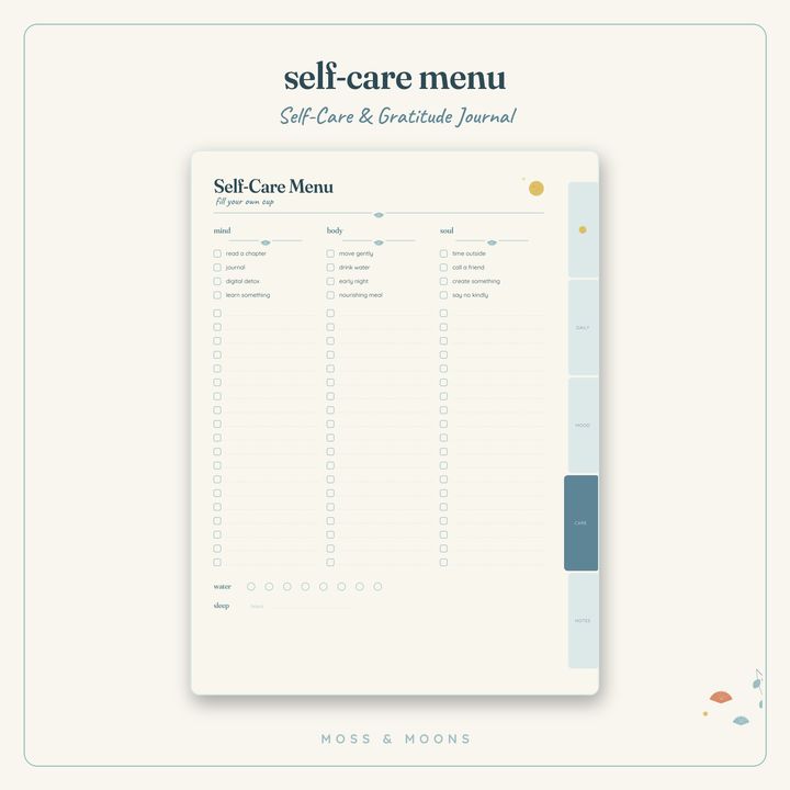 Self-Care Journal inside pages