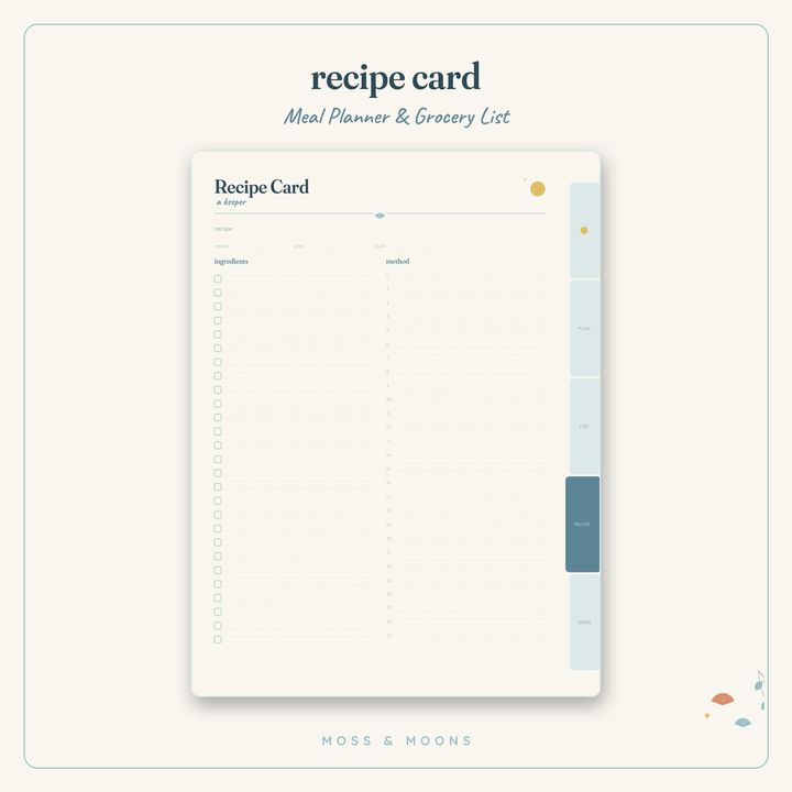 Meal Planner inside pages