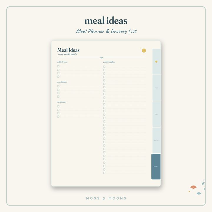 Meal Planner inside pages