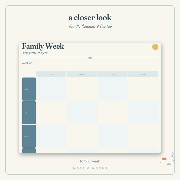 Family Command Center detail