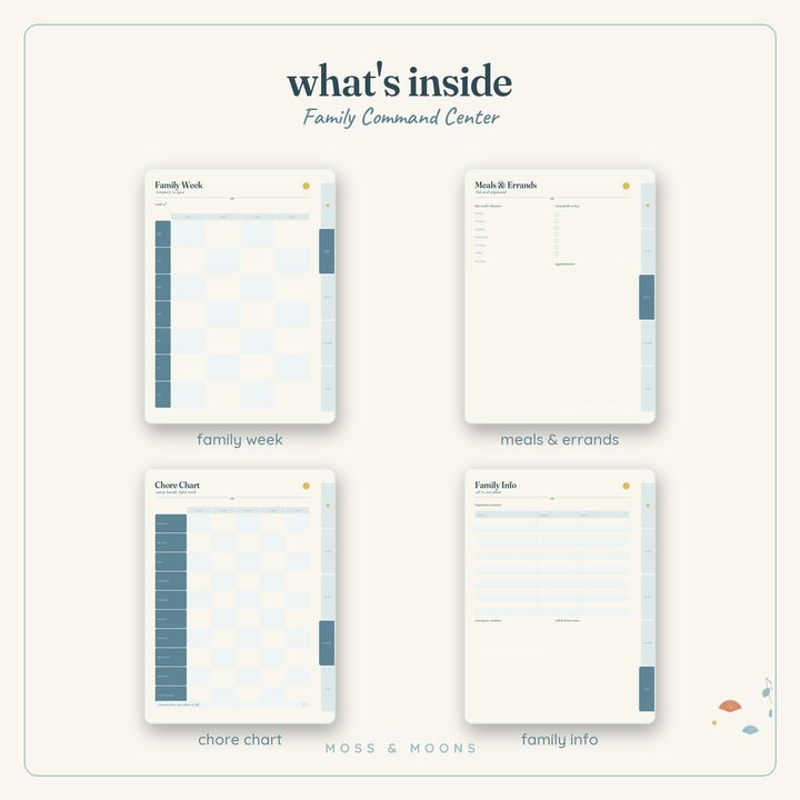 Inside the Family Command Center — Tide & Sea digital planner